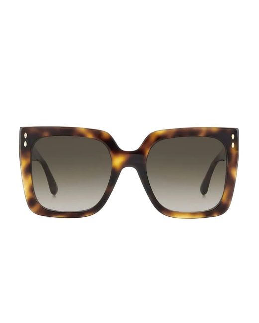 Isabel Marant Brown Tortoiseshell Square-Frame Sunglasses