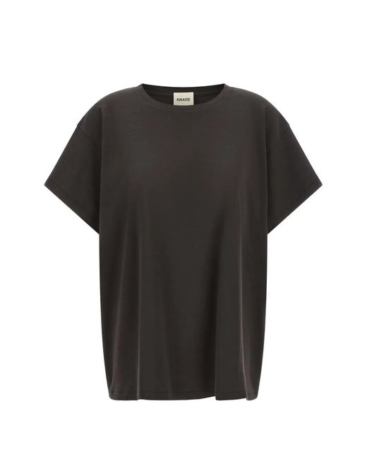 Khaite Black Winsley Dropped-Shoulder Cotton T-Shirt