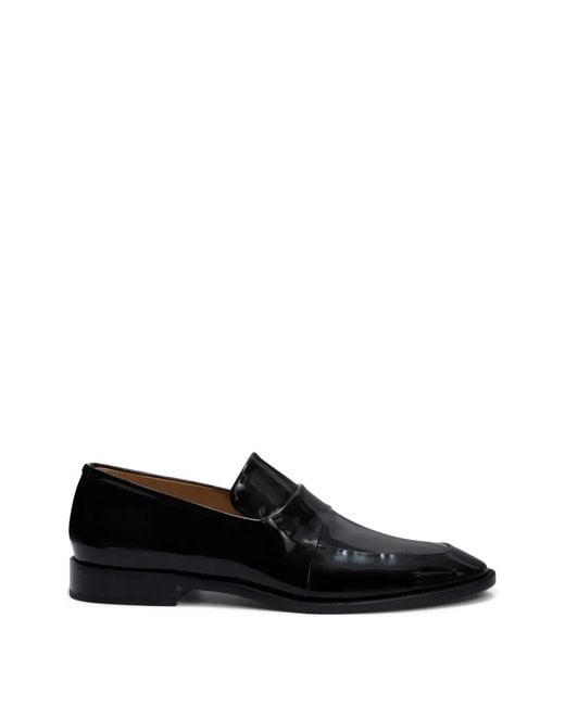 Jil Sander Black Mocassins En Cuir À Bout Rond