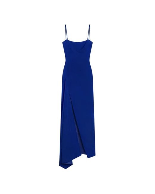Givenchy Blue Sliced Long Slashed Dress