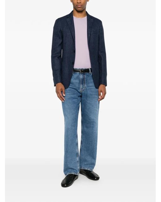 Zegna Blue Two-Button Blazer for men