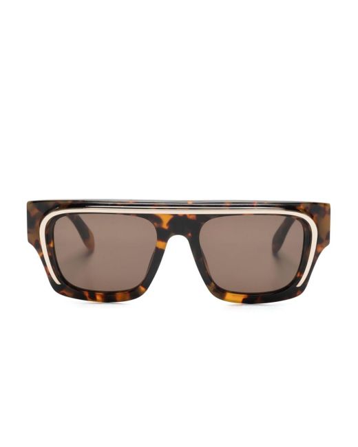 Palm Angels Brown Salton Square-frame Sunglasses