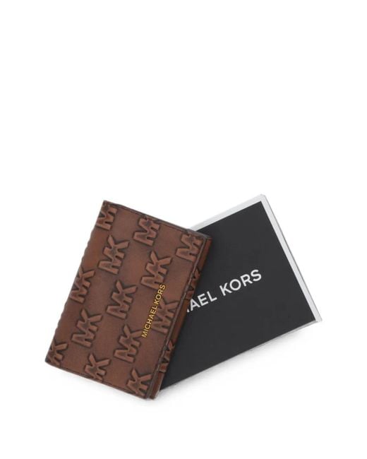 Michael Kors Brown Colby Logo-Embossed Leather Cardholder for men