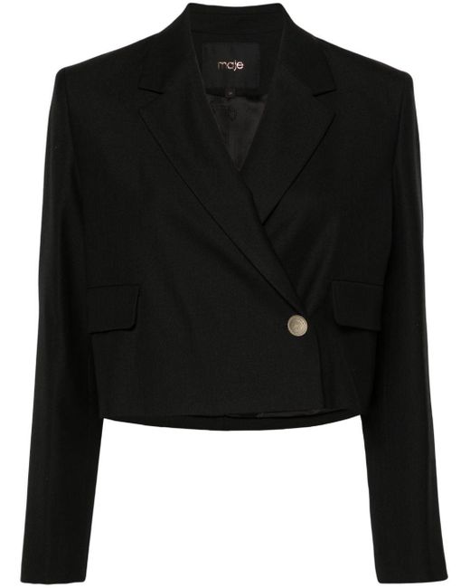 Single-breasted cropped blazer di Maje in Black