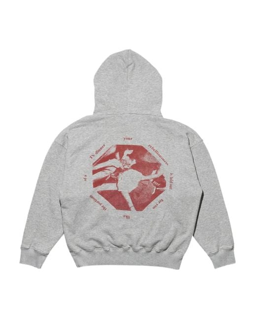 Enfants Riches Deprimes Gray Graphic-Print Hoodie for men