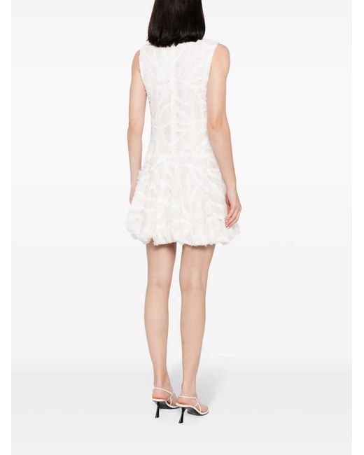 Jonathan Simkhai White Vallan Ruffle-Detail Minidress