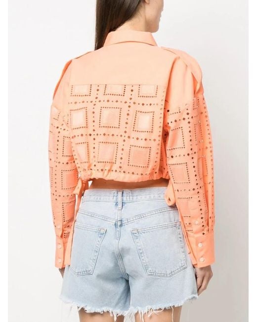 MSGM Cropped Blouse in het Orange