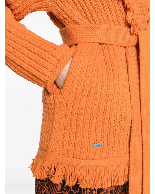 Alanui Orange Cardigan A Finest À Franges