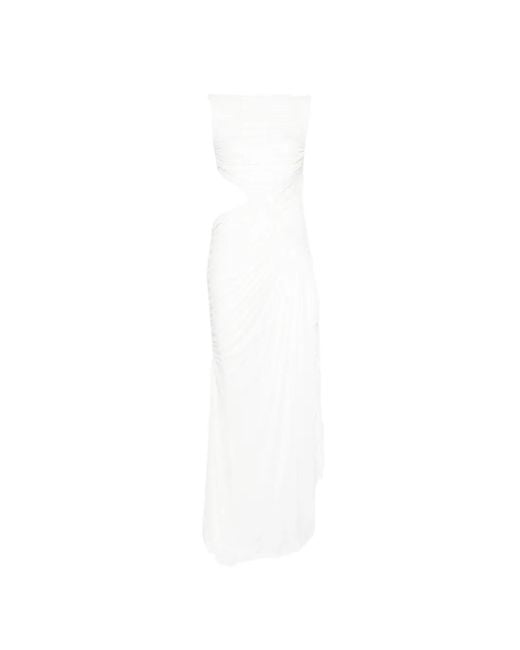 Christopher Esber White Theia Ruched Cutout Dress