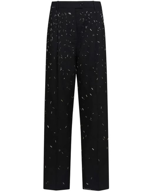 Marni Black Abstract-Pattern Print Trousers