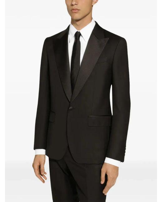 Dolce & Gabbana Black Two-Piece Single-Breasted Suit for men