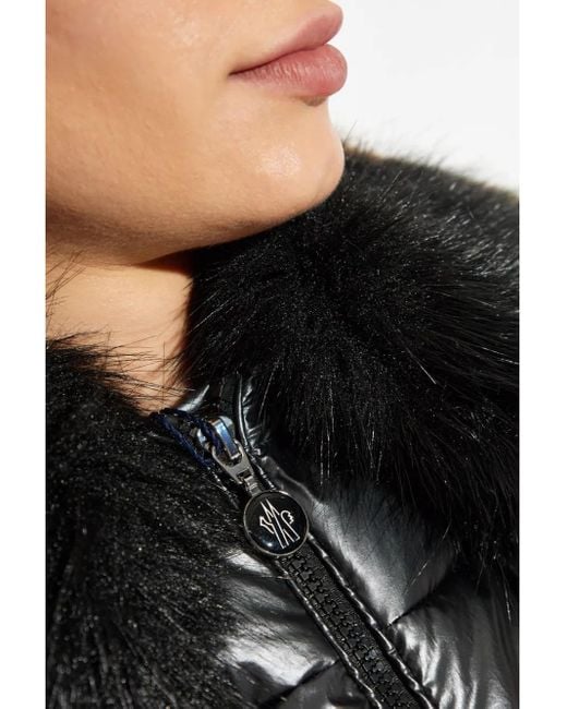 Moncler Black Anse Shearling-Collar Down Vest