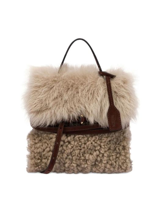Moschino Natural Shearling Tote Bag