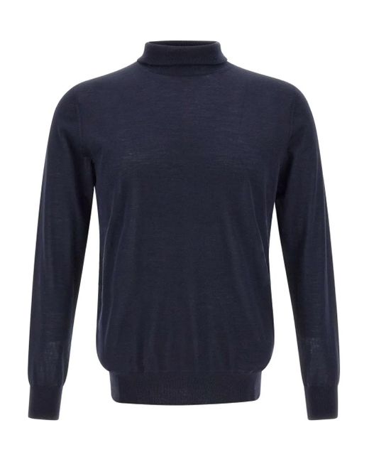 Kangra Blue Roll-Neck Sweater for men