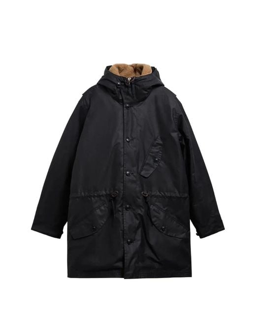 Barbour Black Ursula Waxed Parka for men