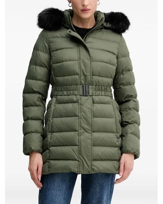 Geox Green Manteau Catria À Taille Ceinturée