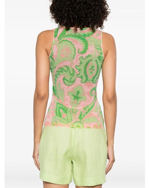 Top con motivo de cachemira Etro de color Green