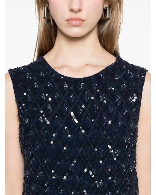 P.A.R.O.S.H. Blue Sequined Mini Dress
