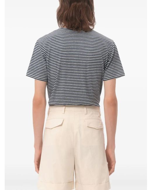 Valentino Garavani Gray Chez-Print Striped T-Shirt for men