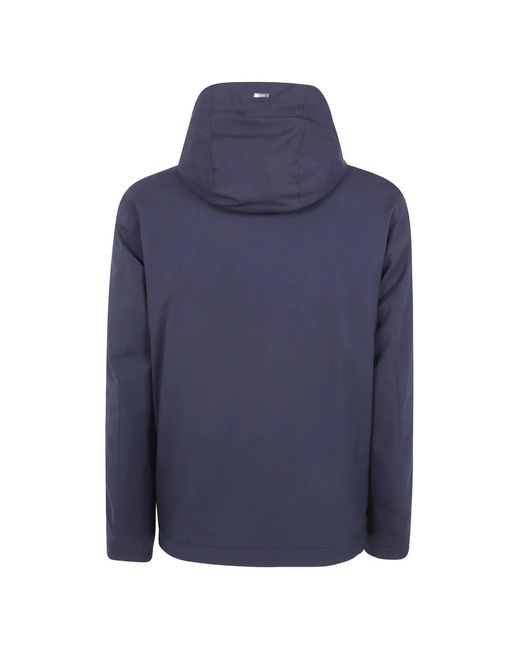 Herno Blue Hooded Zip-Up Jacket for men
