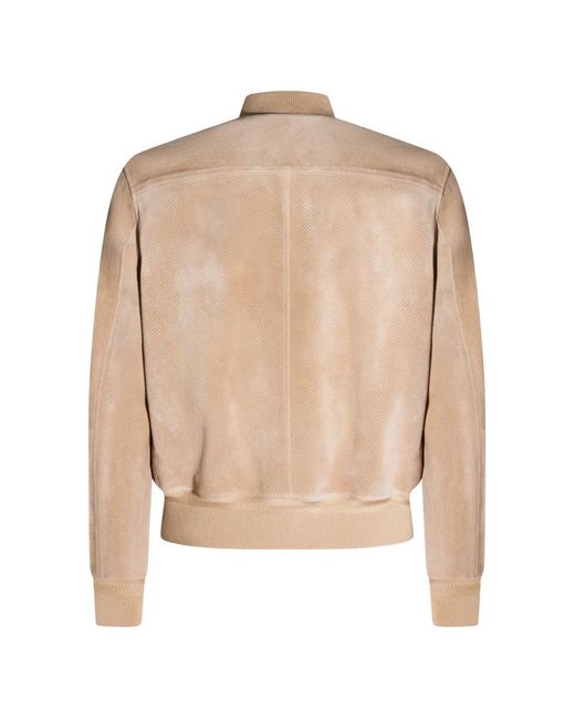 Tom Ford Natural Zip-Up Bomber Jacket for men
