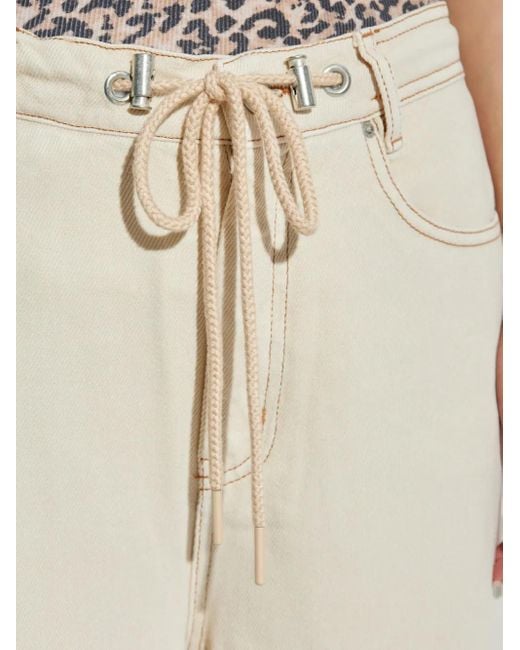 Munthe White Drawstring Wide-Leg Trousers