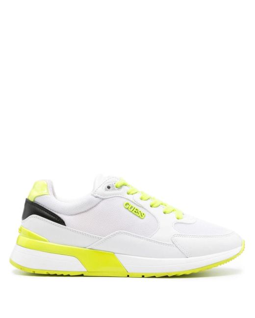 Guess USA Yellow Runner Panelled Sneakers