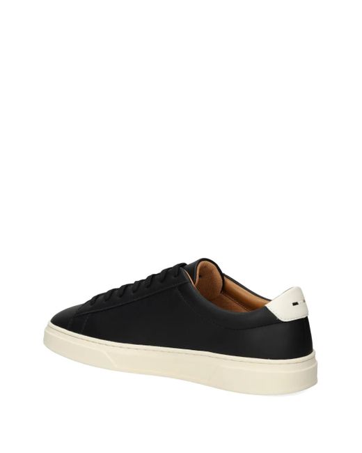 Boss Black Leather Trainers With Rubber Sole for men