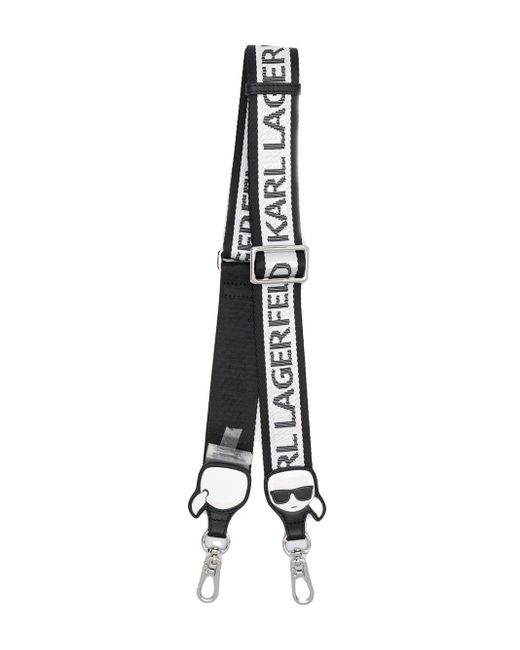 Karl Lagerfeld Black Schulterriemen mit Logo-Print