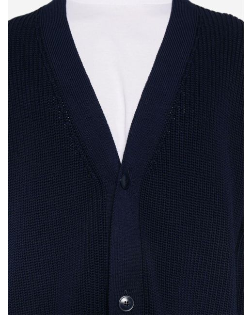 Lardini Blue V-neck Cotton Cardigan for men