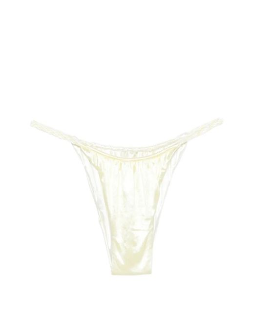 Isa Boulder White Twist Strap Bikini Bottom