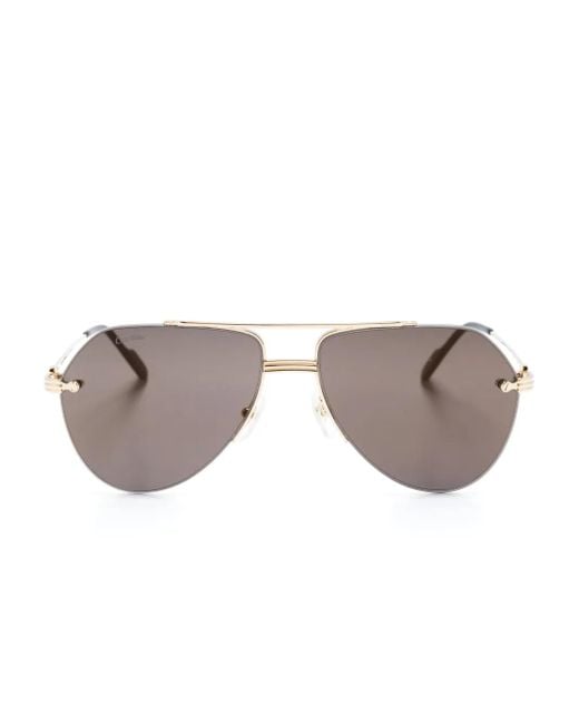 Cartier Gray Première De Cartier Pilot-Frame Sunglasses for men