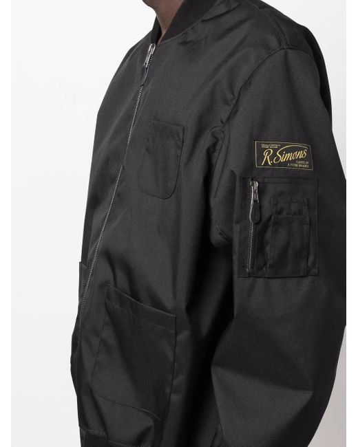Raf Simons Black Echodomer-Print Bomber Jacket for men