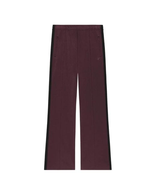 Courreges Purple Logo-Embroidered Side-Stripe Track Pants for men