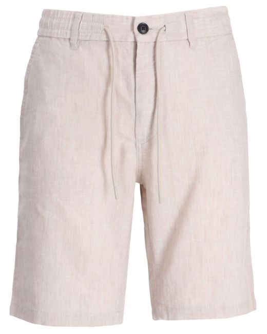 Boss Pink Tapered Linen Chino Shorts for men