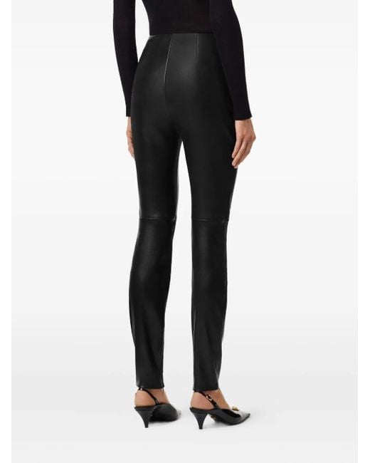 Versace Black Leather Panel Trousers