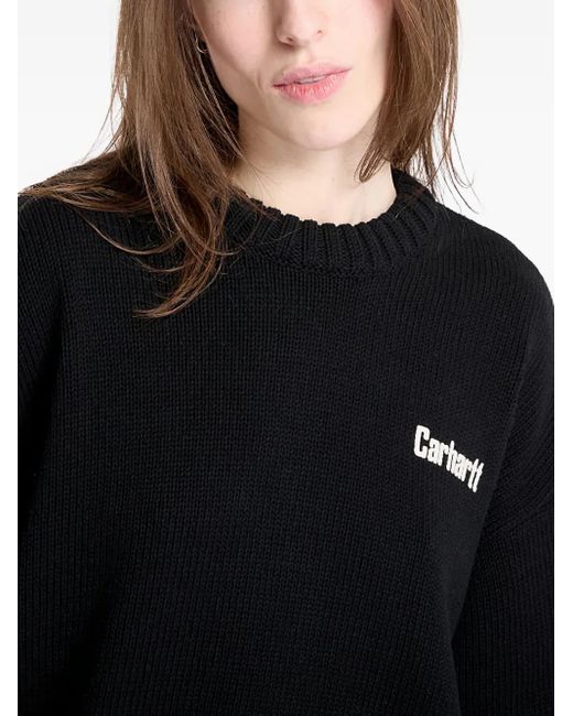 Carhartt Black Logo-Detail Heart-Print Sweater