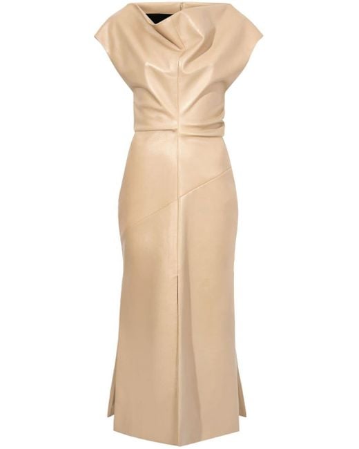 Proenza Schouler Natural Rosa Off-shoulder Leather Dress