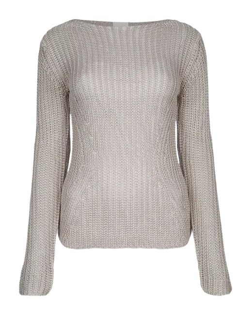 Calvin Klein Gray Silk-Blend Jumper