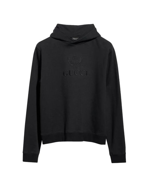 Gucci Black Cashmere Jersey Sweatshirt With Embroidery for men
