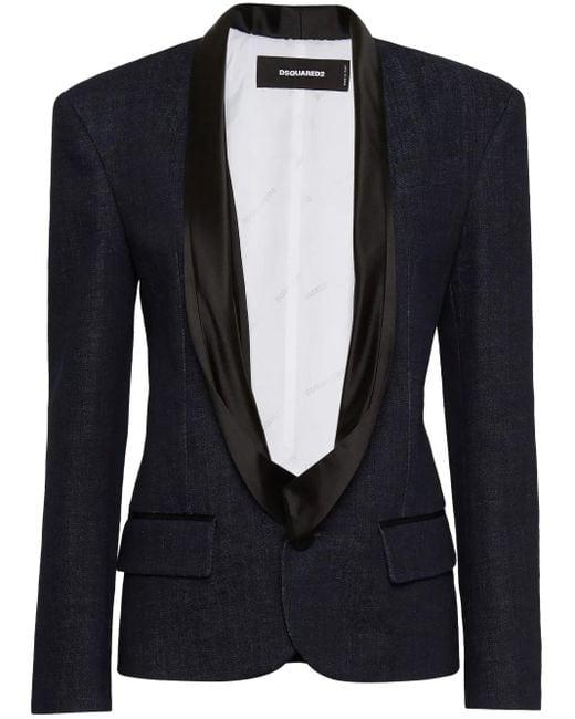 DSquared² Black Shawl-Lapels Single-Breasted Blazer