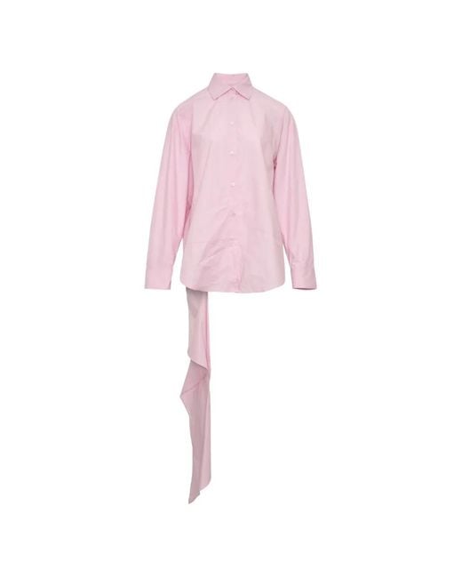 MSGM Pink Asymmetrical-Detail Shirt