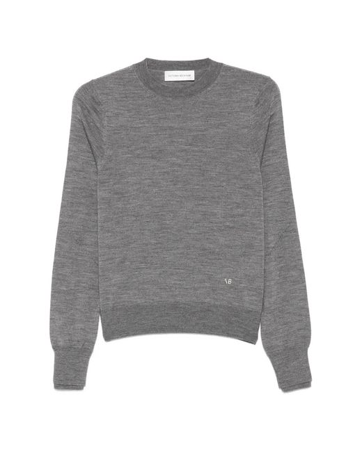 Victoria Beckham Gray Austen Mock-Neck Sweater