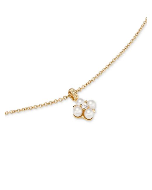 David Yurman Metallic 18Kt Petite Modern Renaissance Diamond Necklace (1.1Mm)