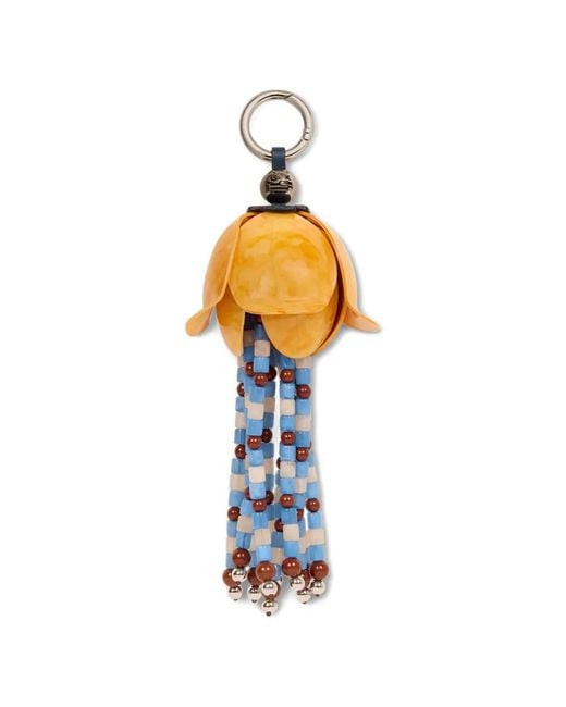 Etro Metallic Charm With Flower And Fringes