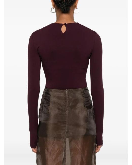 Viktor & Rolf Purple Draped-Neckline Bodysuit
