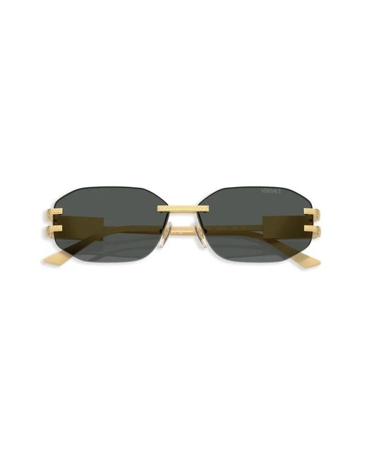 Versace Metallic Geometric-Frame Sunglasses