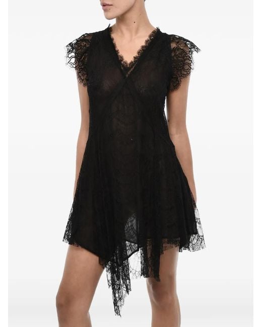 DSquared² Black Asymmetric Mini Dress