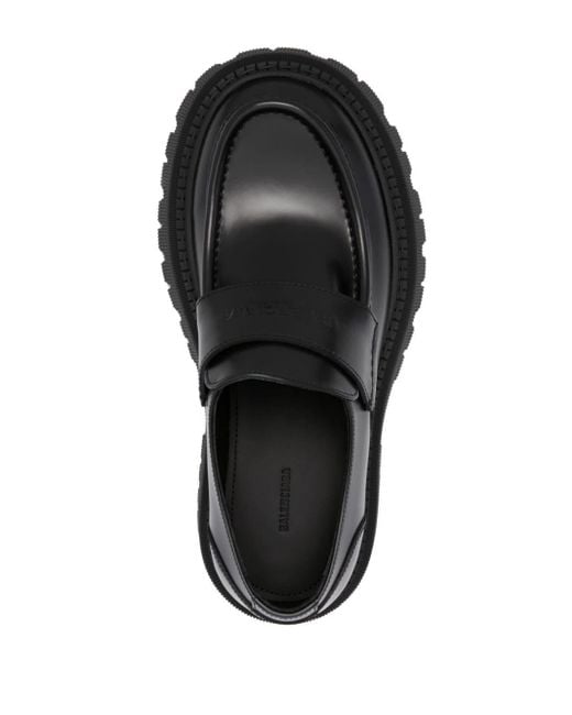 Balenciaga Tractor Leather Loafers in Black | Lyst