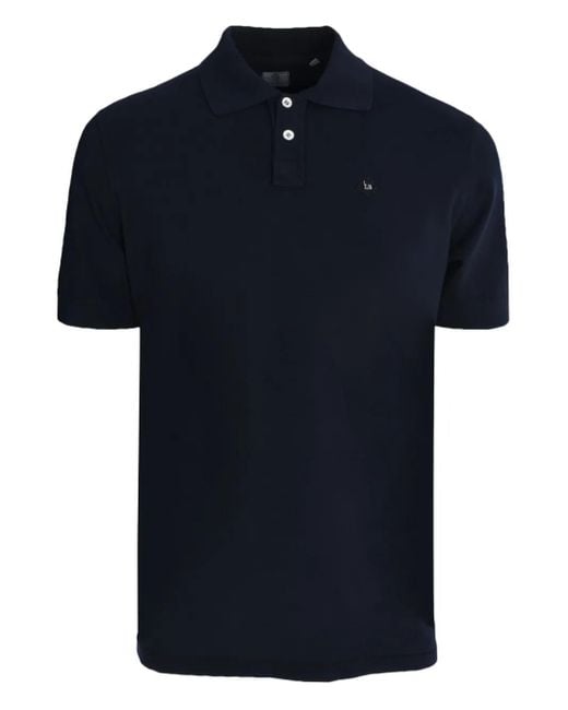 Luigi Borrelli Napoli Blue Piquet-Cotton Polo Shirt for men